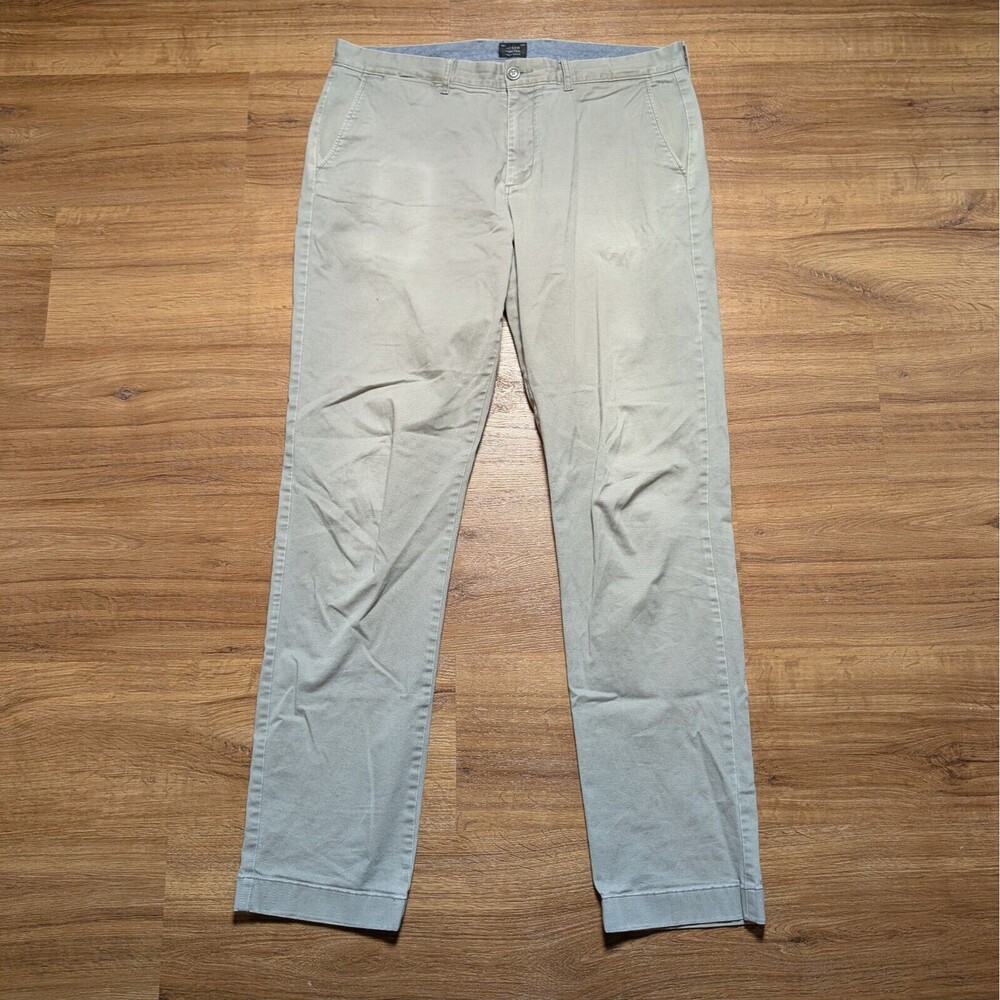 J Crew Mens 770 Straight Chino Pants Size 34x34(36x32) Beige Cotton Slash Pocket